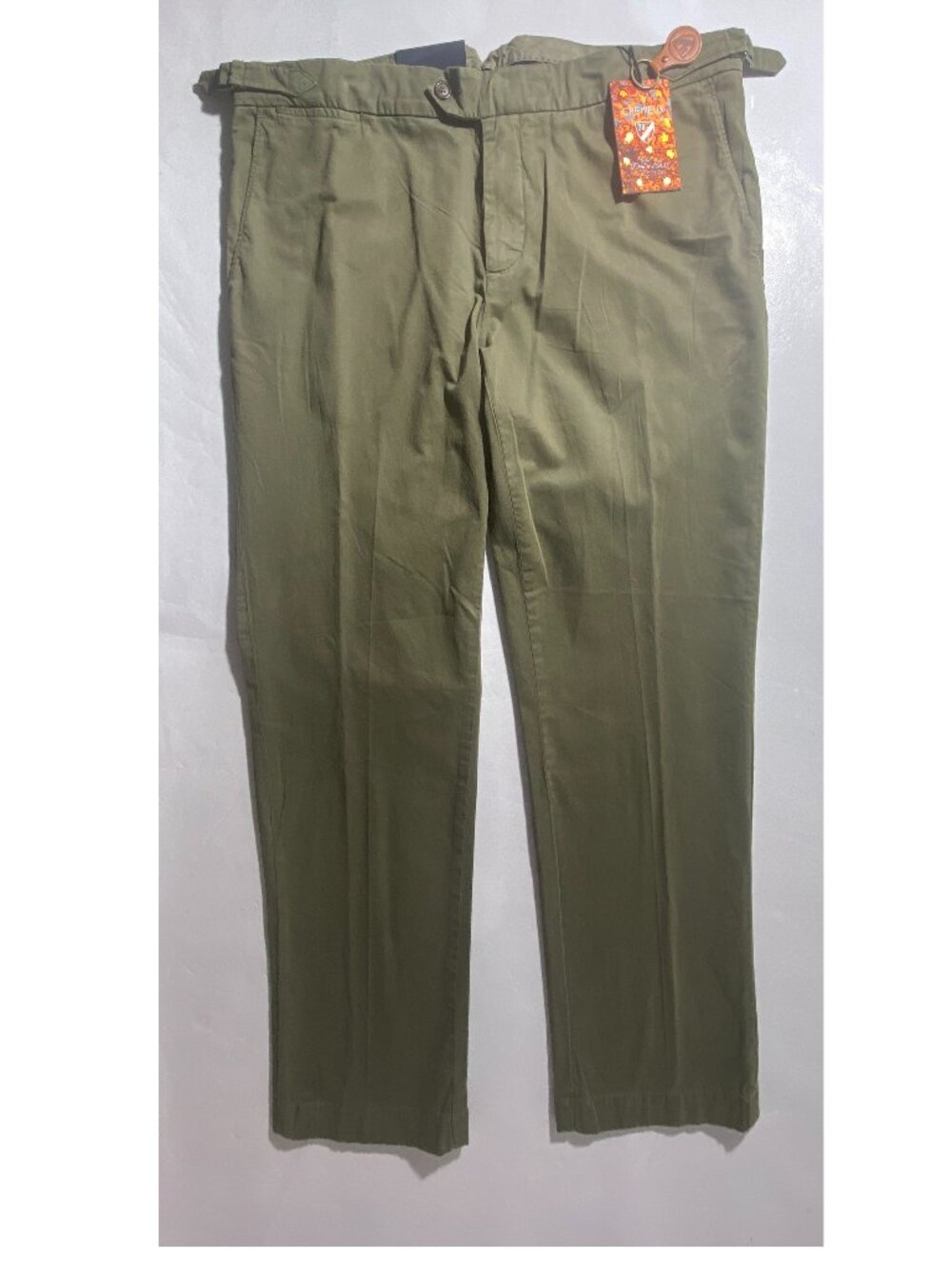 NEW Cremieux Down East Collection Madison Chino Relaxed Pants Cotton Olive $115